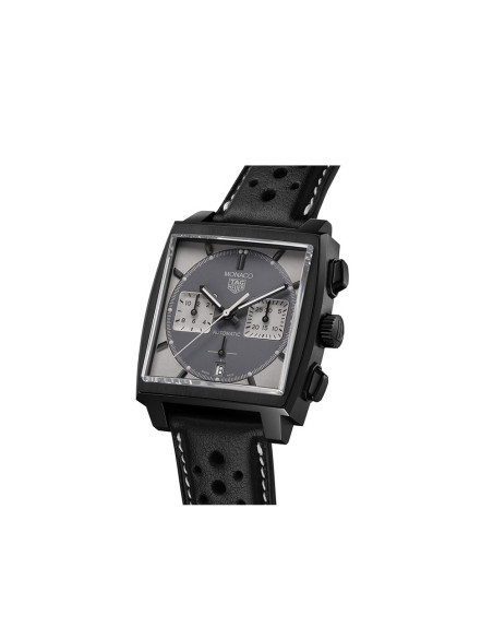 Montre TAG Heuer Monaco Night Driver Chronographe Automatique Cadran gris Bracelet noir 39 mm