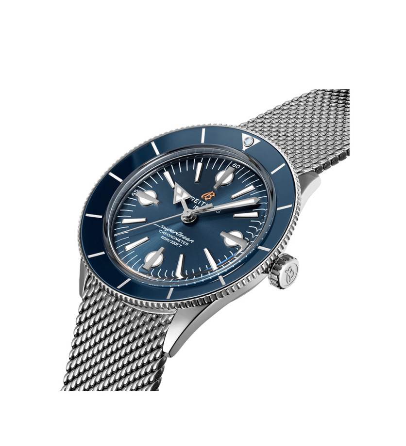 Montre Breitling Superocean Heritage 57 automatique cadran bleu bracelet acier 42 mm