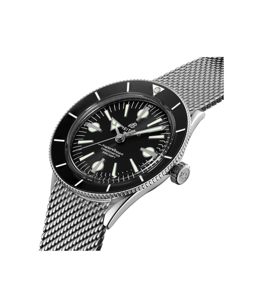 Montre Breitling Superocean Heritage 57 automatique cadran noir bracelet acier 42 mm