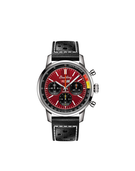 Montre Breitling Top Time B01 Chevrolet Corvette automatique cadran rouge bracelet cuir noir 41 mm