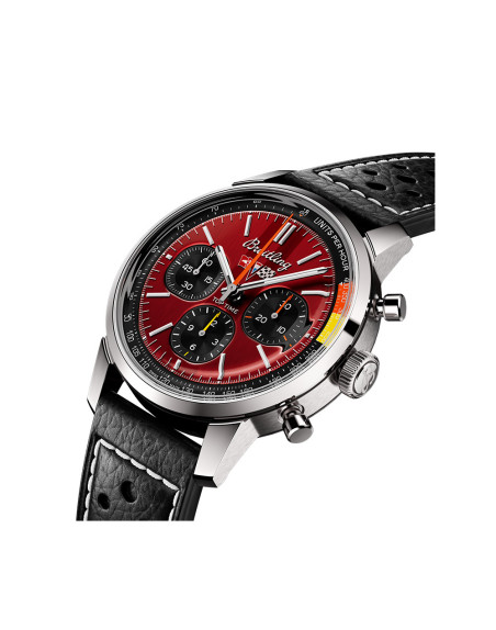 Montre Breitling Top Time B01 Chevrolet Corvette automatique cadran rouge bracelet cuir noir 41 mm