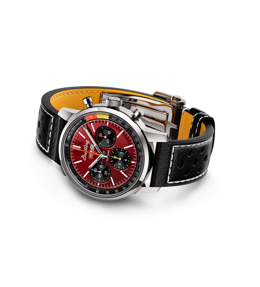 Montre Breitling Top Time B01 Chevrolet Corvette automatique cadran rouge bracelet cuir noir 41 mm