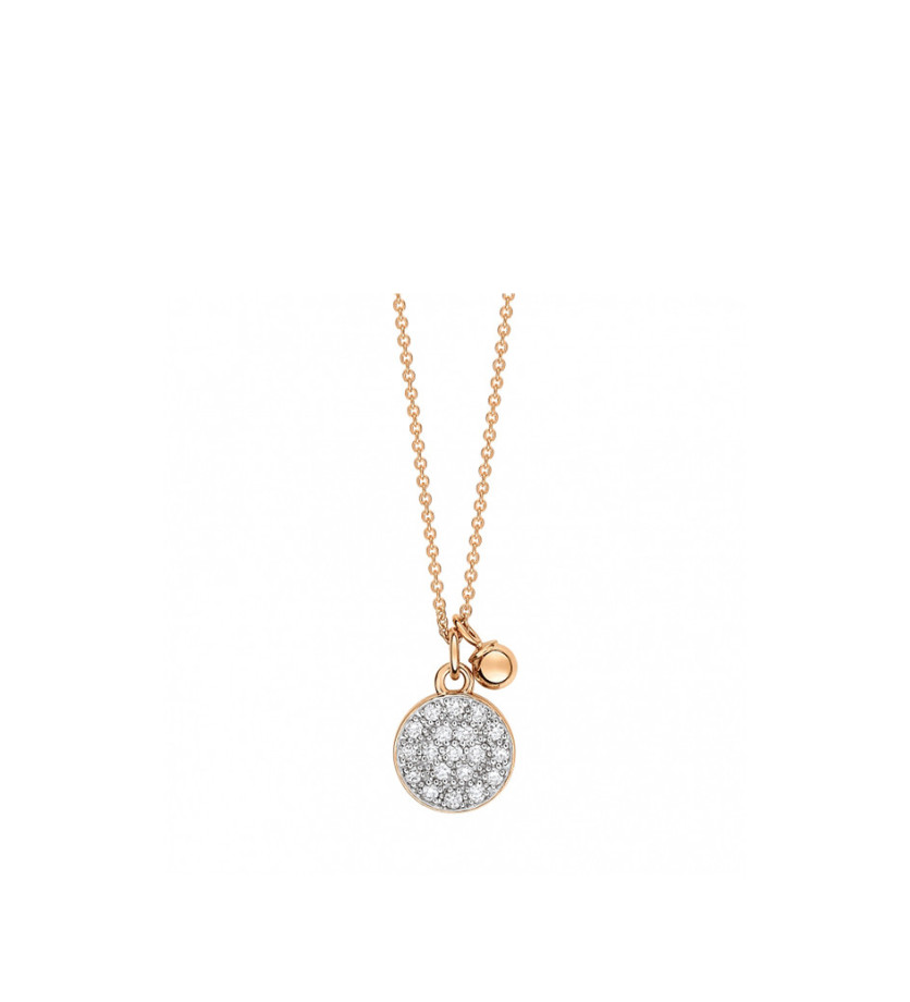 Collier Ginette NY Mini Ever Disc on chain or rose diamants