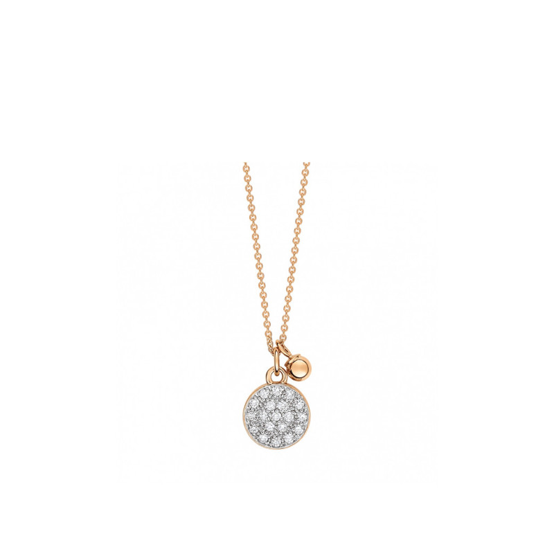 Collier Ginette NY Mini Ever Disc on chain or rose diamants