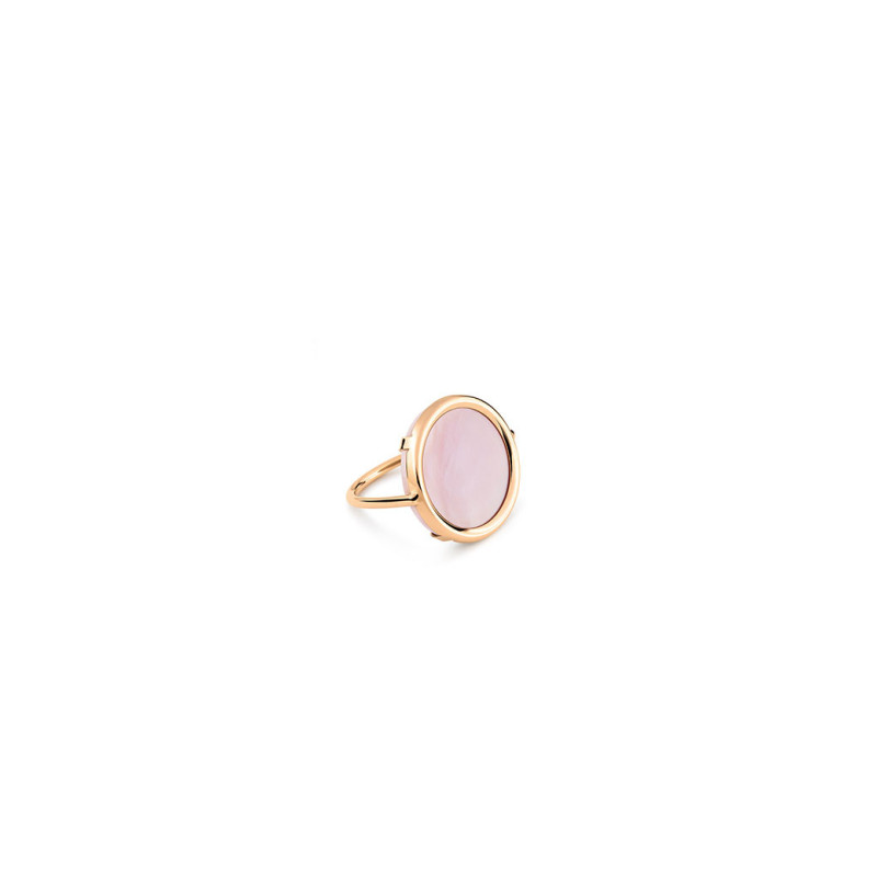 Bague Ginette NY Disc Ring or rose nacre rose