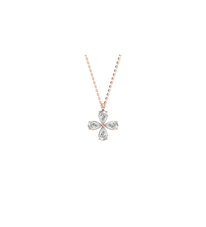 Collier Mademoiselle Frojo or rose pendentif en diamants