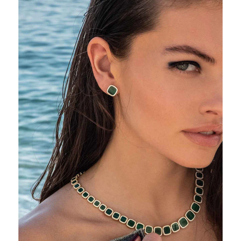 Boucles d oreille APM Monaco Malachite