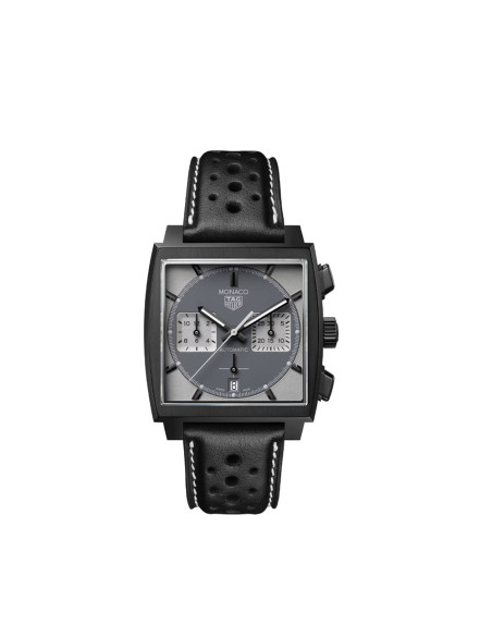 Montre TAG Heuer Monaco Night Driver Chronographe Automatique Cadran gris Bracelet noir 39 mm