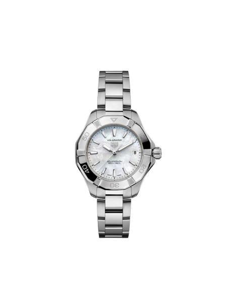 Montre Tag Heuer Aquaracer Professional 200 Solargraph quartz cadran blanc bracelet acier 34 mm