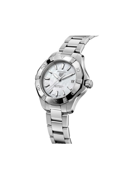 Montre Tag Heuer Aquaracer Professional 200 Solargraph quartz cadran blanc bracelet acier 34 mm