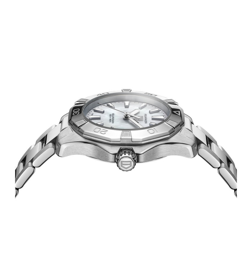 Montre Tag Heuer Aquaracer Professional 200 Solargraph quartz cadran blanc bracelet acier 34 mm