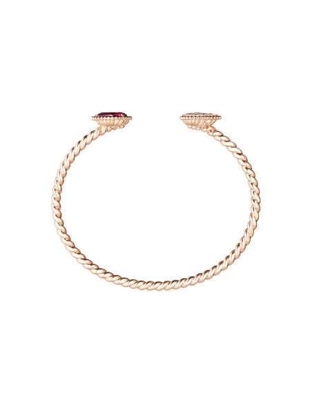 Bracelet Boucheron Serpent Bohème double motif S or rose 18K et diamants