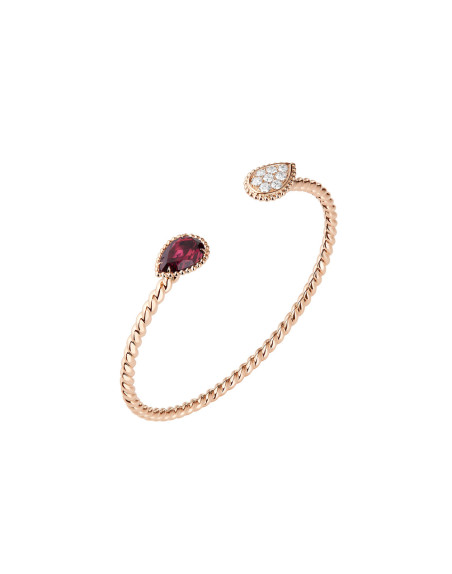 Bracelet Boucheron Serpent Bohème double motif S or rose 18K et diamants