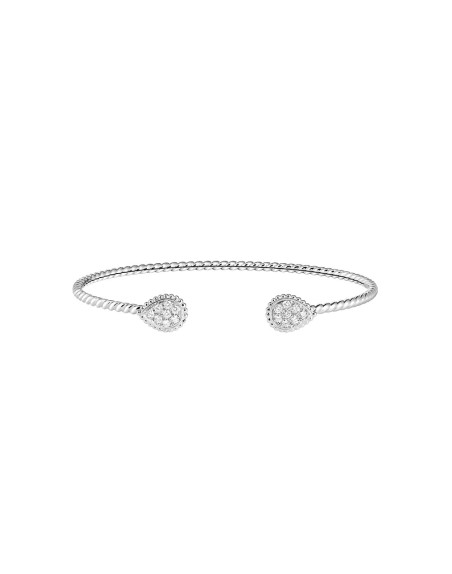 Bracelet Boucheron Serpent Bohème double motif XS or blanc 18K et diamants