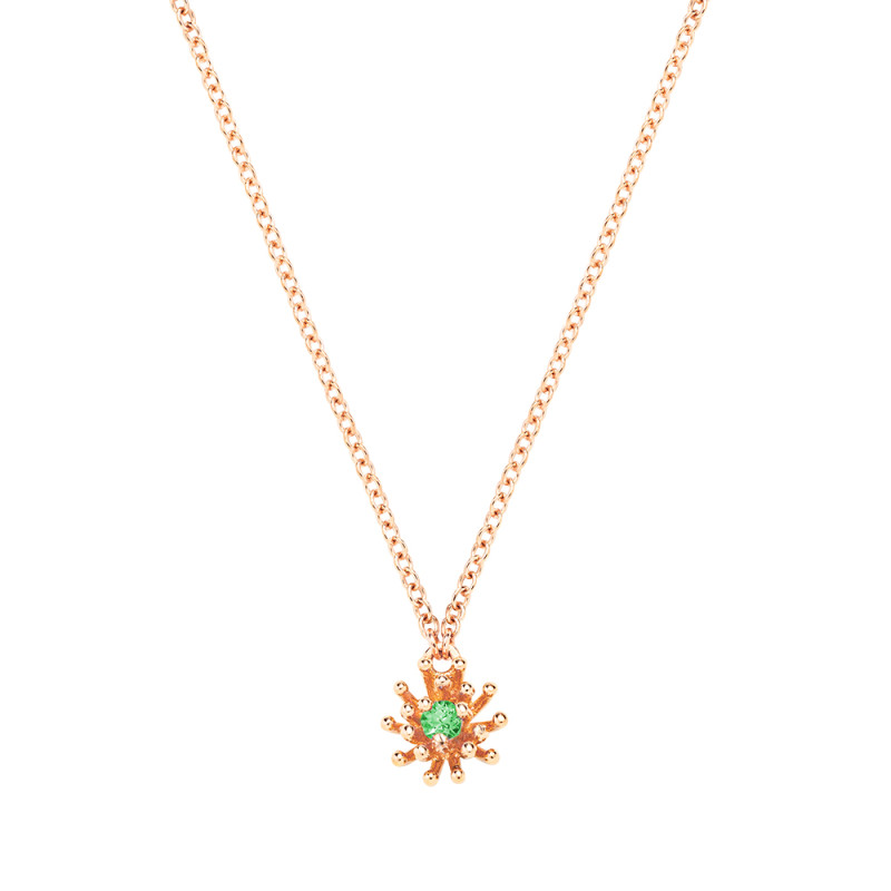 Collier Mellerio Le Petit Cactus Vert or rose tsavorite