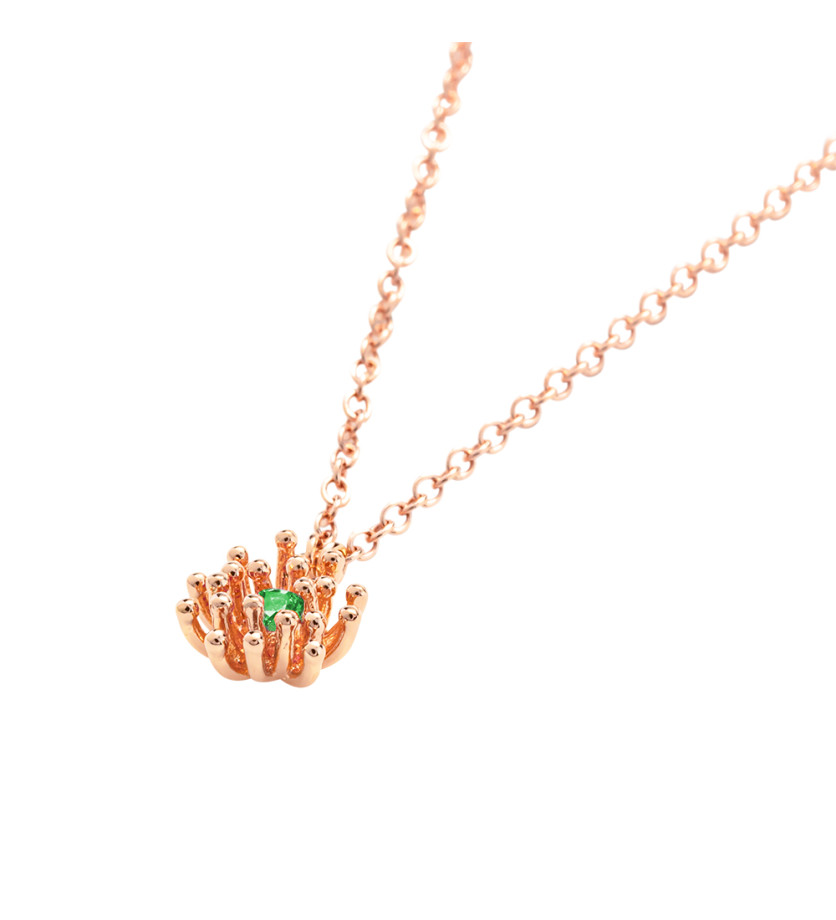 Collier Mellerio Le Petit Cactus Vert or rose tsavorite