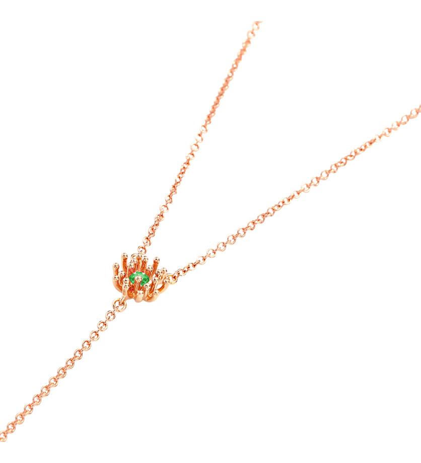 Collier Y Mellerio Le Petit Cactus Vert tsavorites, diamants et or rose