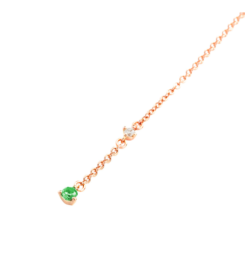 Collier Y Mellerio Le Petit Cactus Vert tsavorites, diamants et or rose