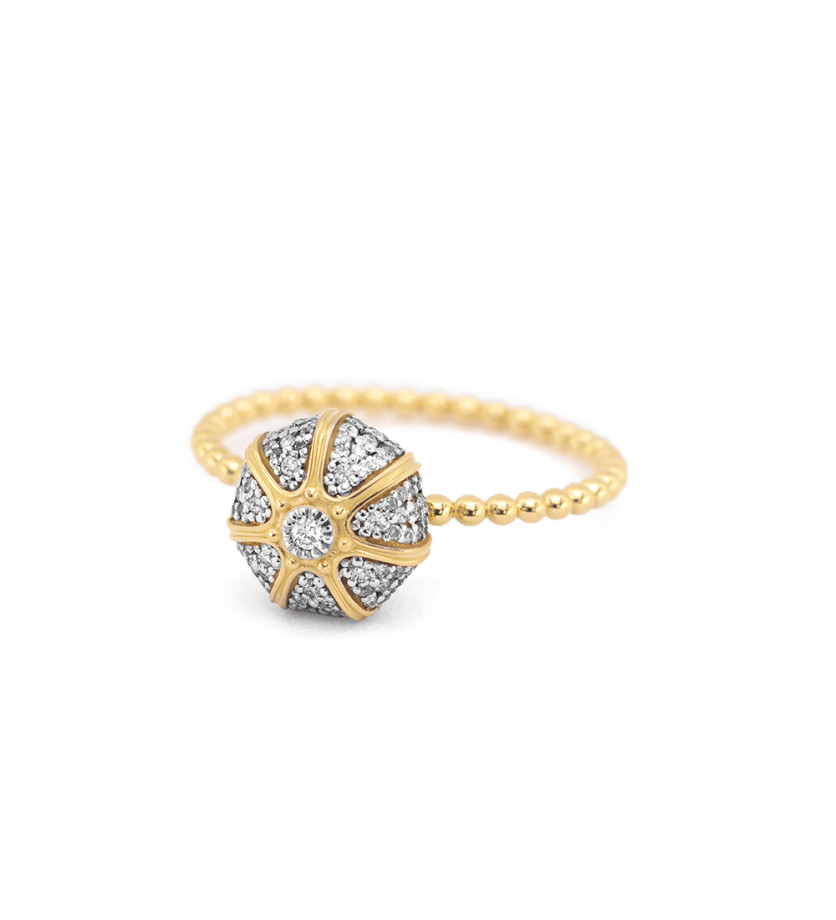 Bague Oursin Maria Battaglia or jaune diamants Mini Modèle