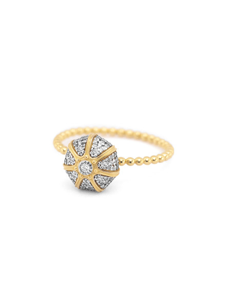 Bague Oursin Maria Battaglia or jaune diamants Mini Modèle