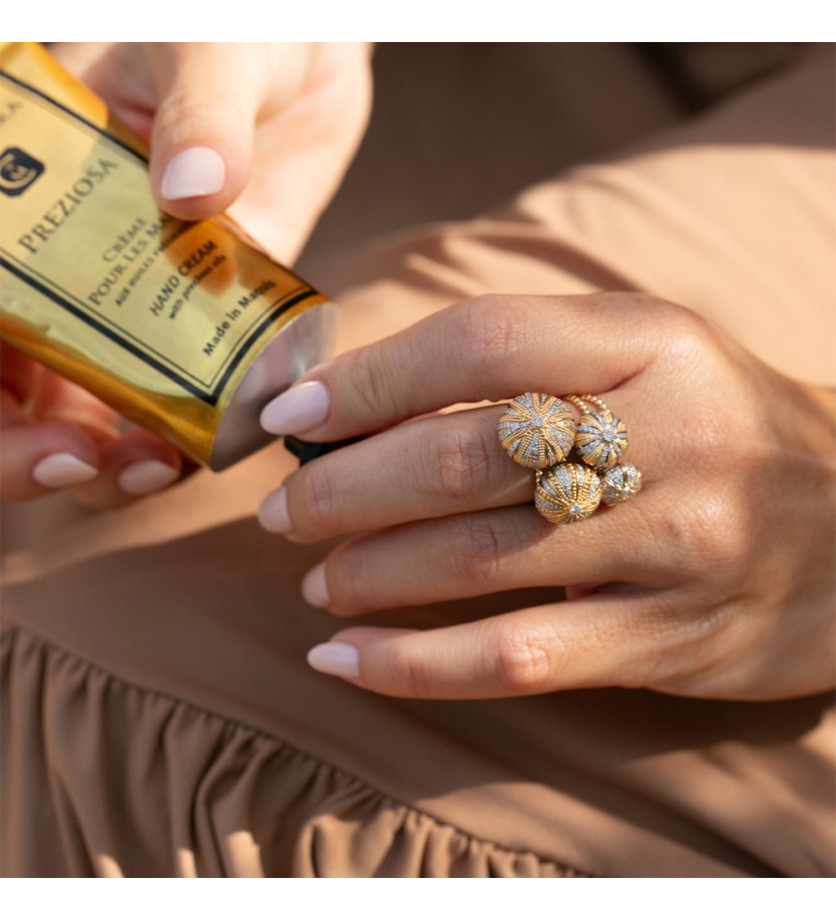 Bague Oursin Maria Battaglia or jaune diamants Mini Modèle