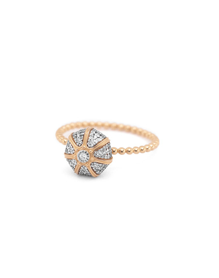 Bague Oursin Maria Battaglia or rose diamants Mini Modèle