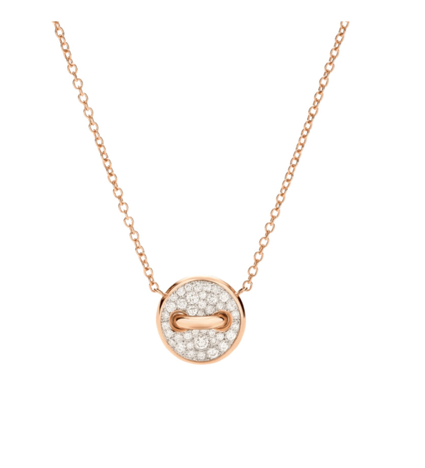 Collier Pomellato Pom Pom Dot or rose 18K diamants et nacre blanche