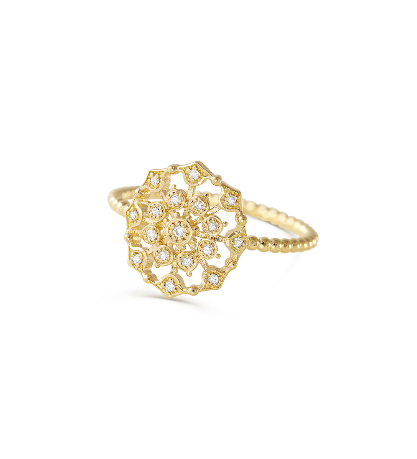 Bague Maria Battaglia Muredda or jaune diamants