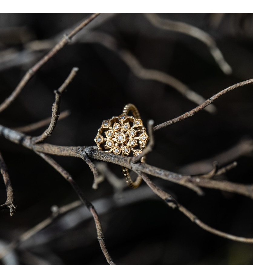 Bague Maria Battaglia Muredda or jaune diamants