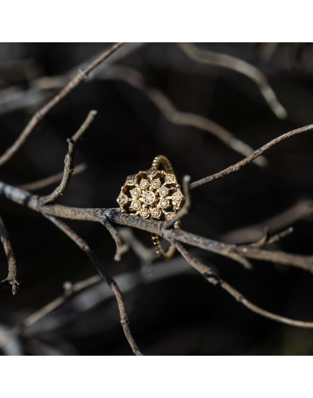 Bague Maria Battaglia Muredda or jaune diamants