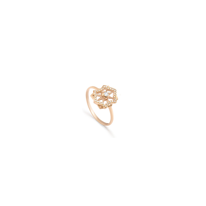 Bague Maria Battaglia Rosula or rose diamants