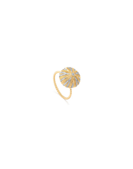 Bijoux Bague Oursin Maria Battaglia Acqua or jaune diamants Grand Modèle