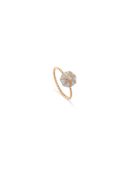 Bague Oursin Maria Battaglia or rose diamants Mini Modèle