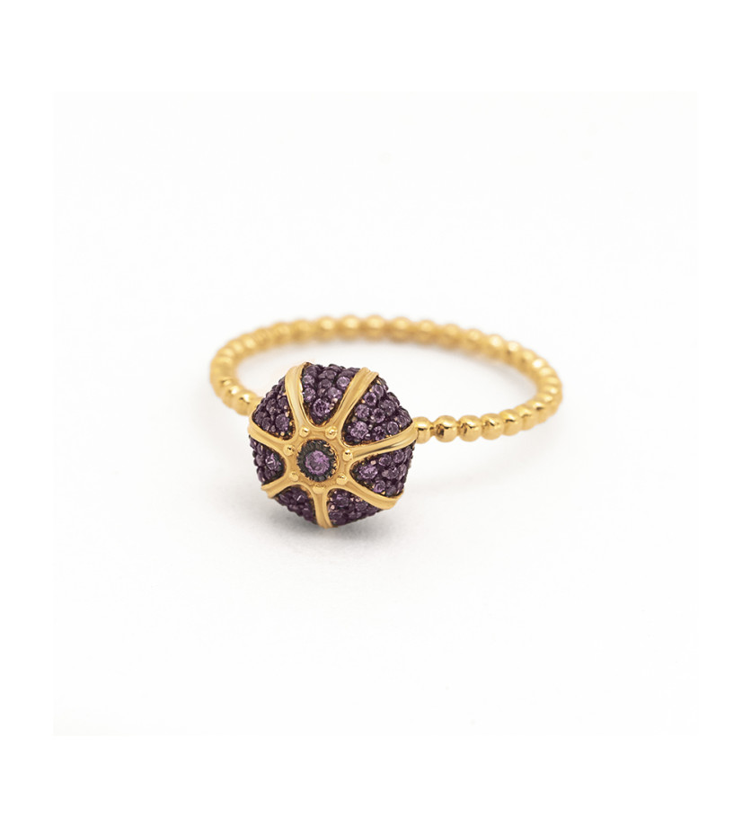 Bague Oursin Maria Battaglia or jaune tanzanites Mini Modèle