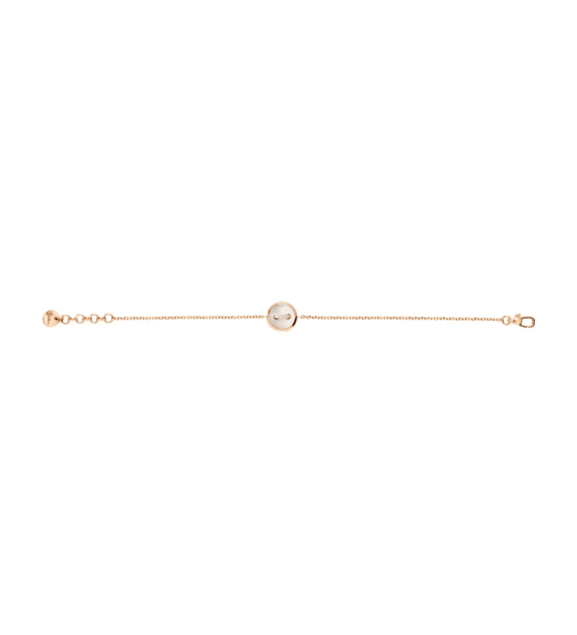 Bracelet Pomellato Pom Pom Dot or rose 18K diamants nacre blanche et grise