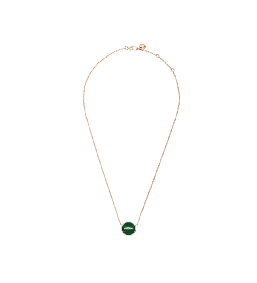 Collier Pomellato Pom Pom Dot or rose 18K diamants malachite et nacre blanche