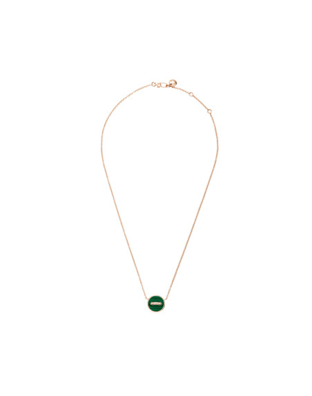 Collier Pomellato Pom Pom Dot or rose 18K diamants malachite et nacre blanche