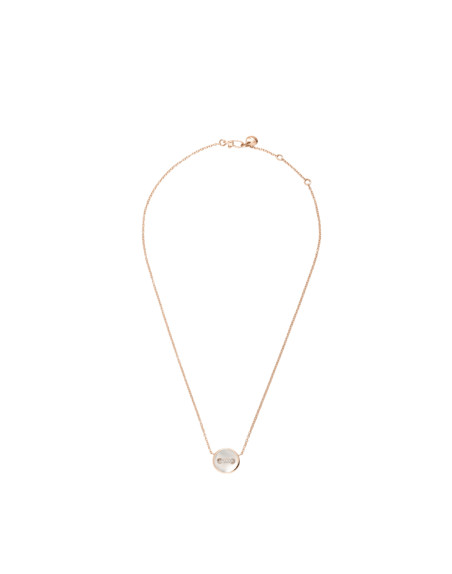 Collier Pomellato Pom Pom Dot or rose 18K diamants nacre blanche et grise