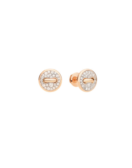 Boucles d'oreille Pomellato Pom Pom Dot or rose 18K diamants