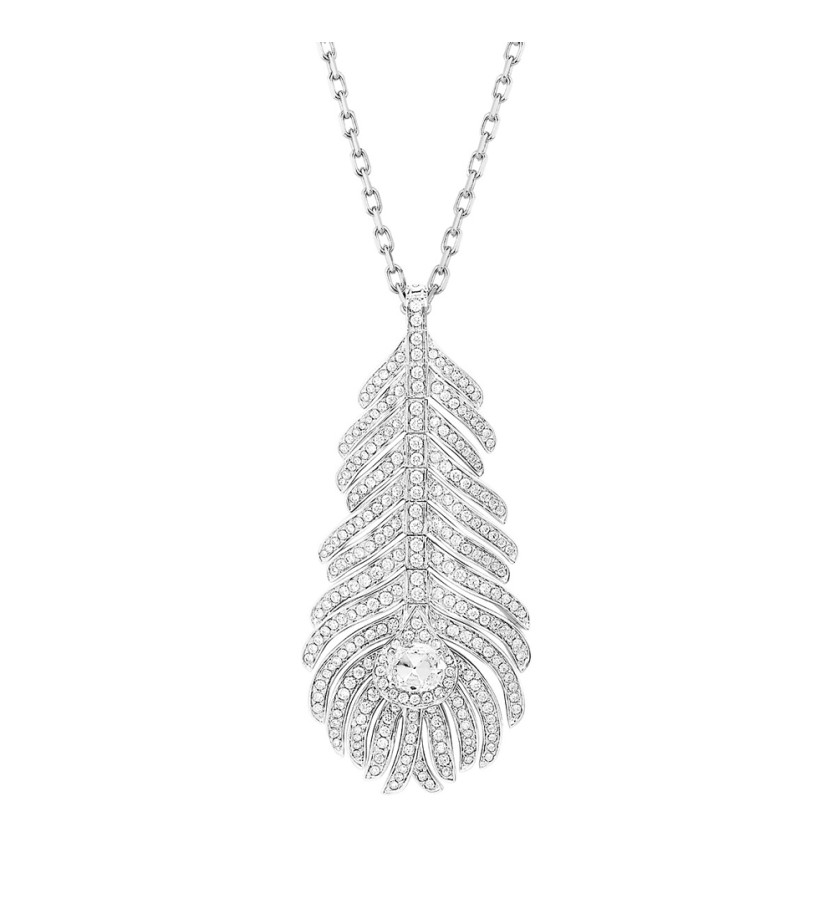 Collier Boucheron Plume de Paon or blanc diamants MM