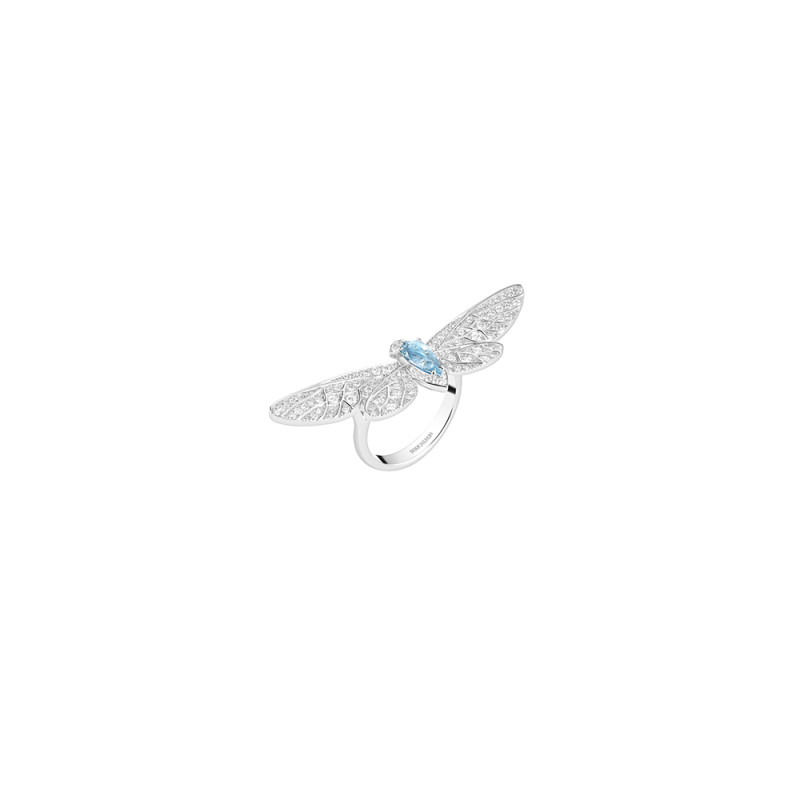 Bague Boucheron Cicada La Cigale or blanc diamants