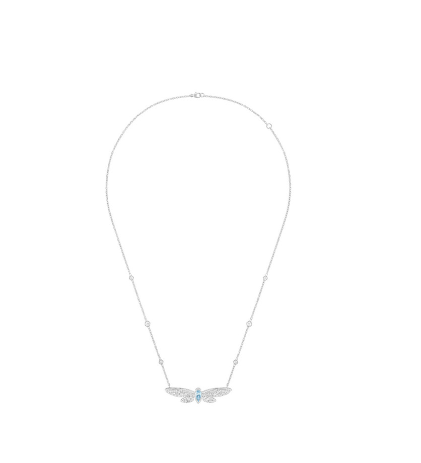 Pendentif Boucheron Cicada La Cigale or blanc diamants