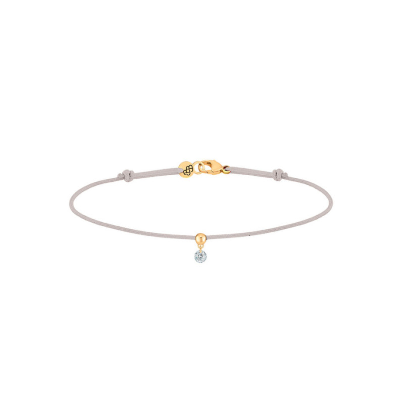 Bracelet La Brune Et La Blonde Cordon BB gris or jaune diamant