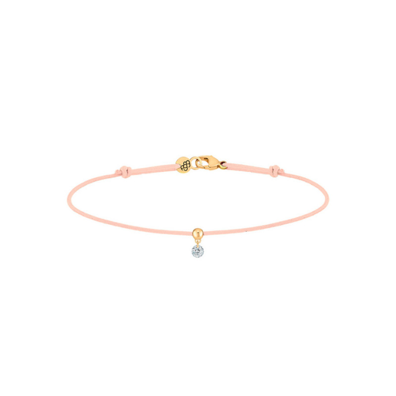 Bracelet La Brune et La Blonde cordon BB nude or jaune diamant