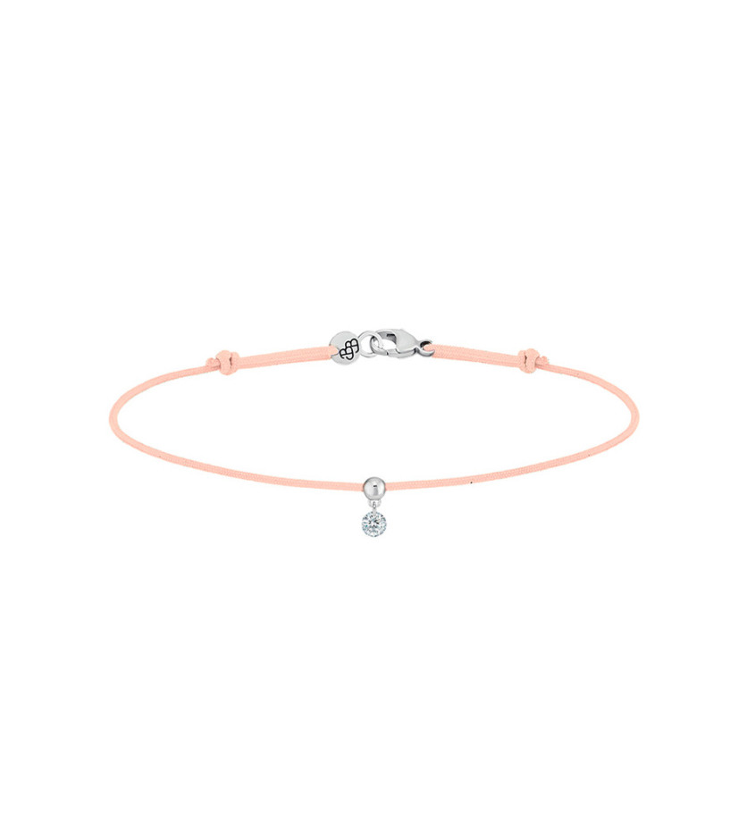 Bracelet La Brune et La Blonde cordon BB nude or blanc diamant