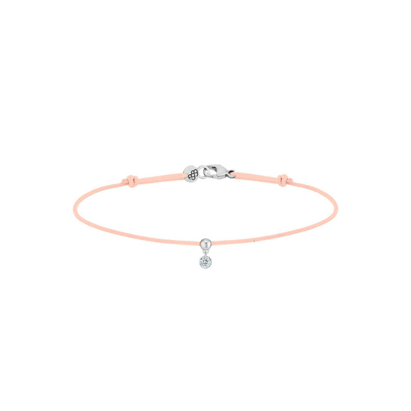 Bracelet La Brune et La Blonde cordon BB nude or blanc diamant