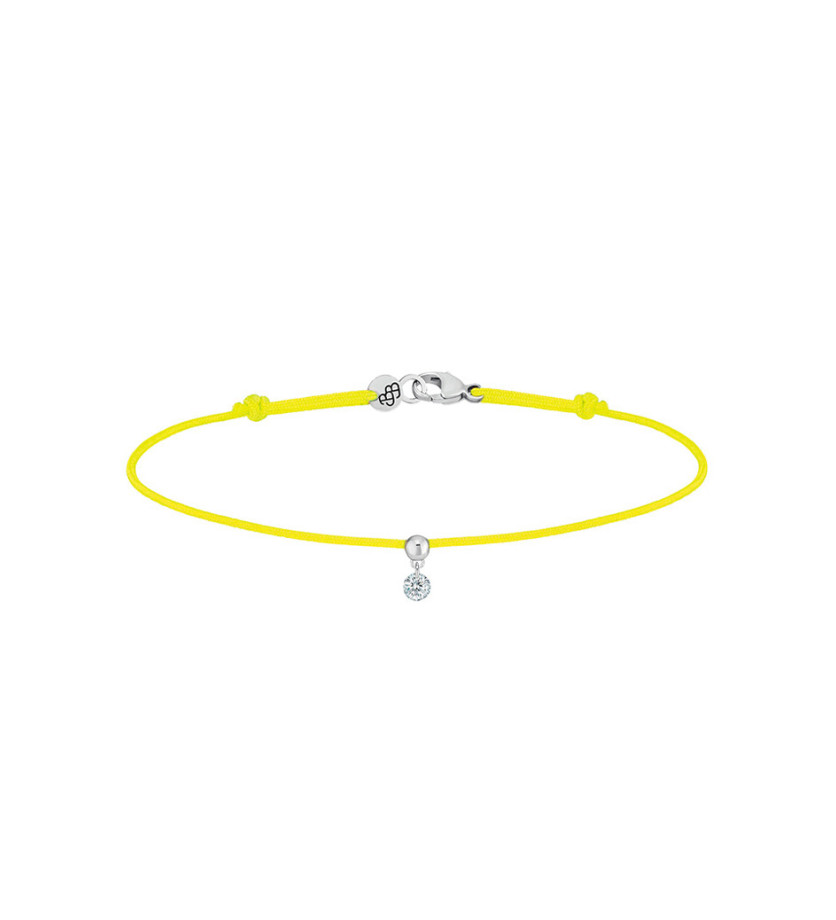 Bracelet La Brune et La Blonde cordon BB jaune or blanc diamant