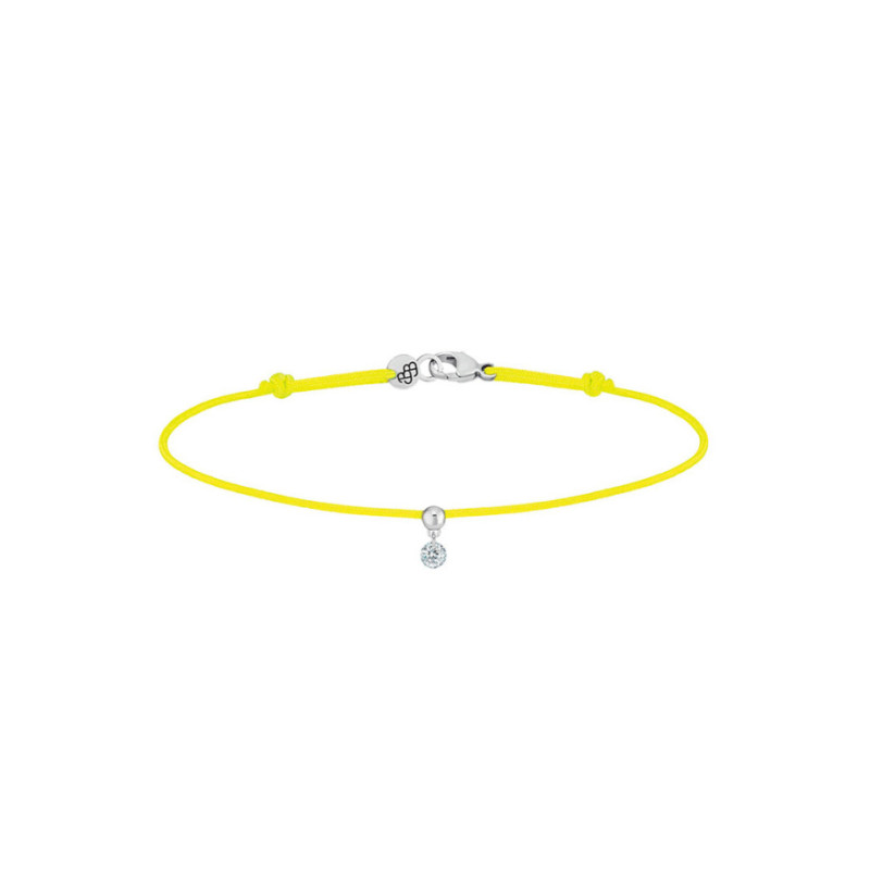 Bracelet La Brune et La Blonde cordon BB jaune or blanc diamant