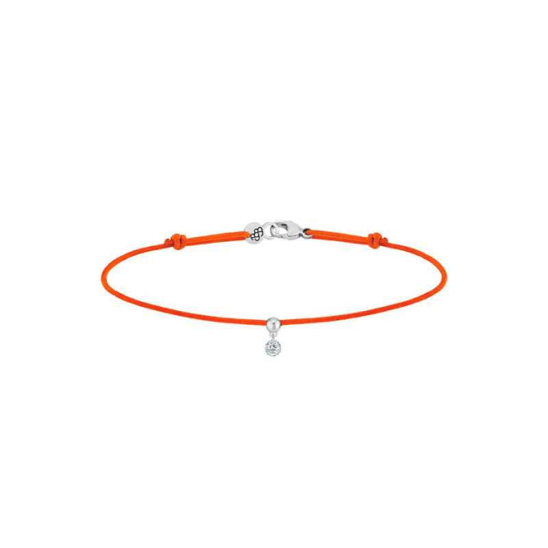 Bracelet La Brune et La Blonde cordon BB orange or blanc diamant