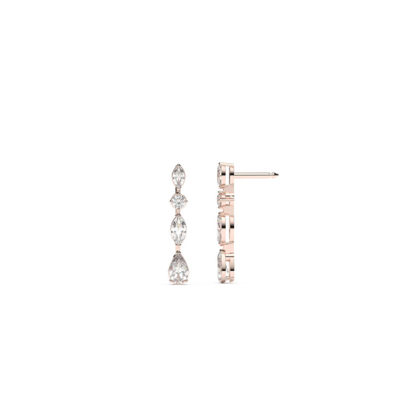 Boucles d'Oreilles Pendantes Mademoiselle Frojo or rose diamants